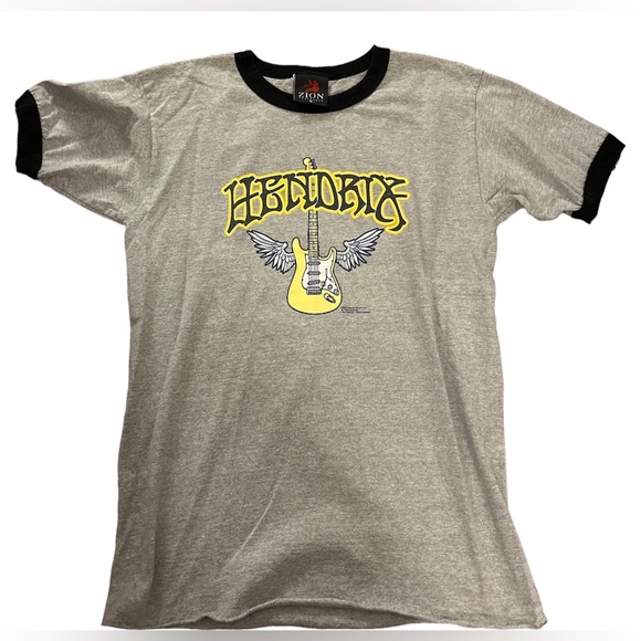 Vintage Jimi Hendrix Winged Guitar T-Shirt M - Picture 2 of 5